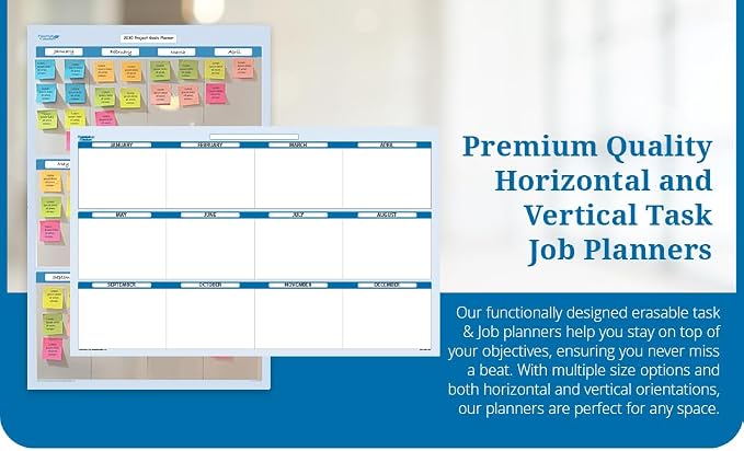 Sky Blue 12 Section Task, Objective and Goals Planning System Horizontal 24" - Image 5