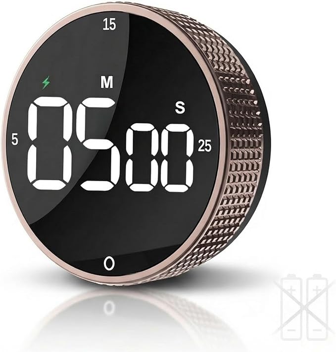 Rechargeable Magnetic Kitchen Timer, LED Countdown/Up Timer, Supports USB-C by TLTWHS%7CHomeHelpers