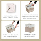 Mangata Canvas Storage Boxes, 13 Inch Cube Storage Bins Set of 6, Fabric Baskets - Image 6