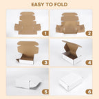 PHAREGE 6x4x2 inch Shipping Boxes Bulk 25 Pack White, Tab Lock Tuck Top Mailer - Image 6