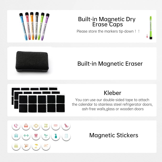 Magnetic Dry Erase Weekly Planner Whiteboard Monthly Calendar - Image 6