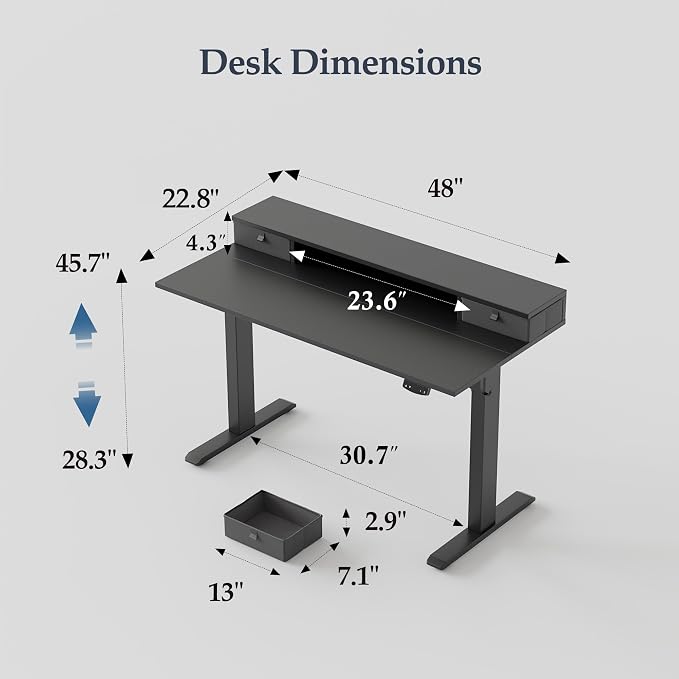 Klicelor 48 Inch Electric Standing Desk - Image 3
