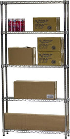 Shelving Inc. 8"D x 36"W x 84"H Chrome Wire Tiered Shelf - Image 3