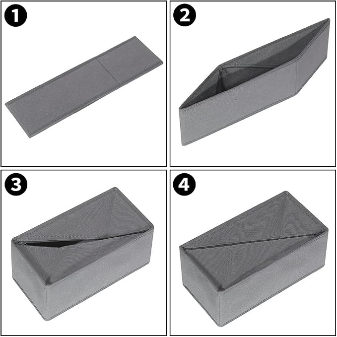 Sock Drawer Organizer 3 Pack, Fabric Drawer Organizer Clothes - Image 3