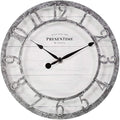 Presentime & Co 10" Farmhouse Series Wall Clock, Quartz Movement, Shiplap Style by Presentime