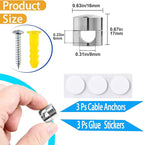 3 Sets Charger Cord Holder, Adjustable Cable Anchor Holders, Wire Organizer - Image 2