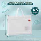 Pendancy Mesh Zipper Pouch A3 Size, Large Double Pocket Lightweight Nylon - Image 2