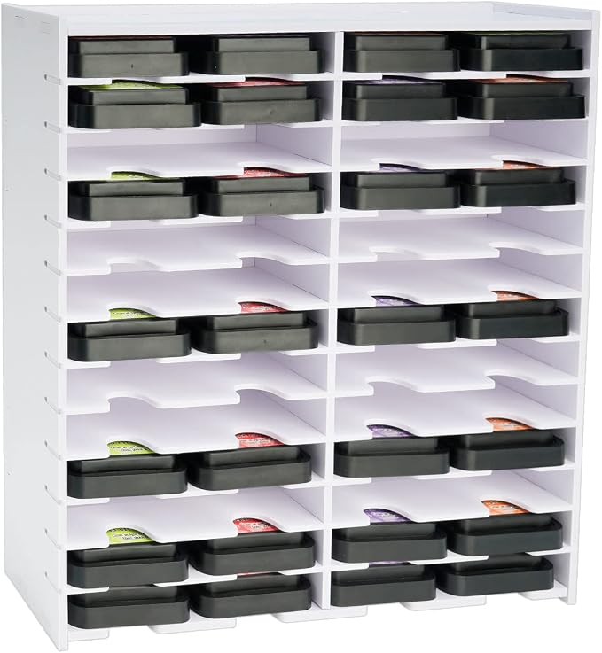 Krafetto 26 Grids Ink Pad Storage Rack, Wall-mountable Stamp Pad Organizer by Krafetto