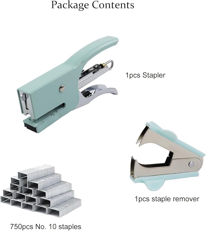 Aacehlh Small Hand-held Stapler Set, 15 Sheet Capacity, Includes 750Pcs Staples - Image 2