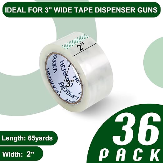 HERKKA Clear Packing Tape, 36 Rolls Heavy Duty Packaging Tape - Image 3