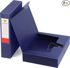 HUA JIE 2 Pack A4 Storage File Boxes Archives Case, 65mm Spine, Box File by HUA+JIE