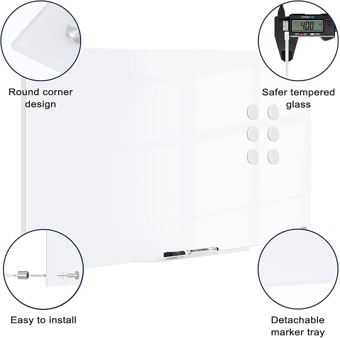 Magnetic Glass Whiteboard, Classroom - Image 3