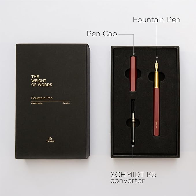 YSTUDIO Stunning Classic Revolve Fountain Pen, Schmidt Gilded Nib, Best Pen - Image 5