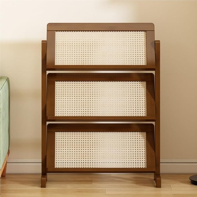 3-Tier Magazine Rack, Floor-Standing Magazine Holder, Bamboo Newspaper Stand by Unknown