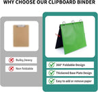 Tashkummy 360° Pivotable 3 Ring Clipboard Binder, Foldable Binders 1 Inch Fits - Image 7
