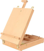 Art Supplies Box Easel Sketchbox Painting Storage Box, Adjust Wood Tabletop by Kuyal