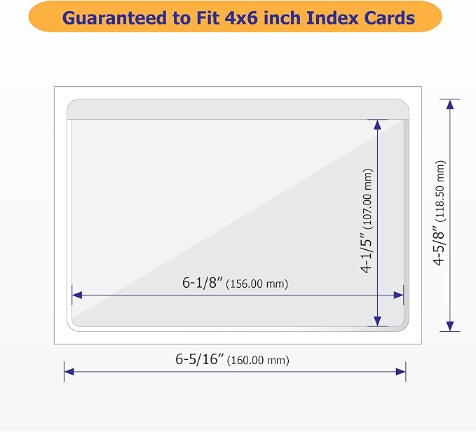 Clear Adhesive 4" x 6" Index Card Pockets - Image 4