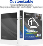 Comix Sturdy 3-Ring-Binder 1-inch D Ring Binders, 2.4mm-Thick, Hold 225 Sheets - Image 6