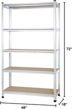 Amazon Basics 5 tier, Medium Duty Storage Shelving Double Post Press Board Shelf - Image 7