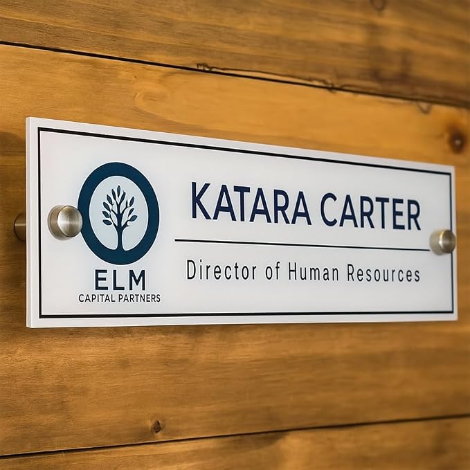 Personalized Office Door Sign, Custom Acrylic Name Plate by Unknown