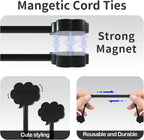 SOOOEC Black Magnetic Cable Ties, 20 Pack 7.2" Magnetic Cord Ties Cute Cloud - Image 4
