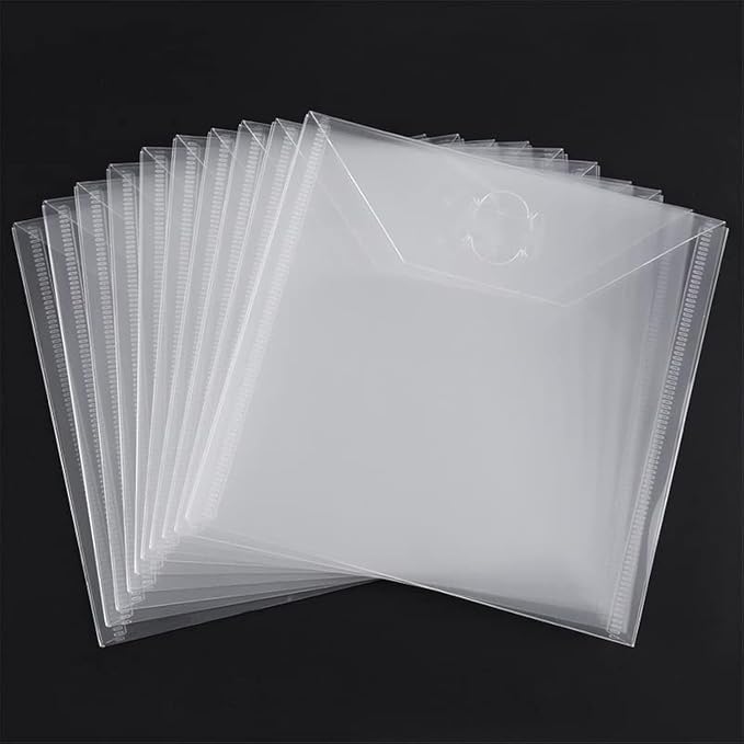 10PCS Large Stamp & Dies Storage Pockets Transparent Plastic Seal Bags Storage by Briartw