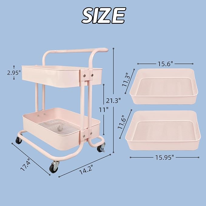 Ufriandz 2 Tier Short Rolling Cart - Image 4