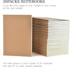 30 Pack Journal Notebook, Kraft Cover Lined Paper Journal - Image 6