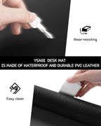 YSAGi Non-Slip Leather Desk Pad Long Size, Waterproof Laptop Computer Desk - Image 5