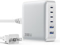 USB C Charger Block 200W GaN III 6 Port Fast Charging Station Hub, PD 65W USB C by GKUTW