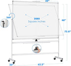 maxtek 60 x 48 Double Sided Rolling Whiteboard, Mobile Whiteboard Magnetic - Image 4