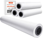 VEVOR Wide Format Paper, 24 in x 150 ft Plotter Paper, 4 Rolls CAD Bond Rolls by VEVOR