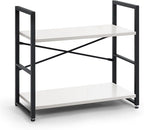 CAPHAUS 2 Tier Small Bookshelf, 24 Inch Width Free Standing Shelf, Bookcase - Image 8