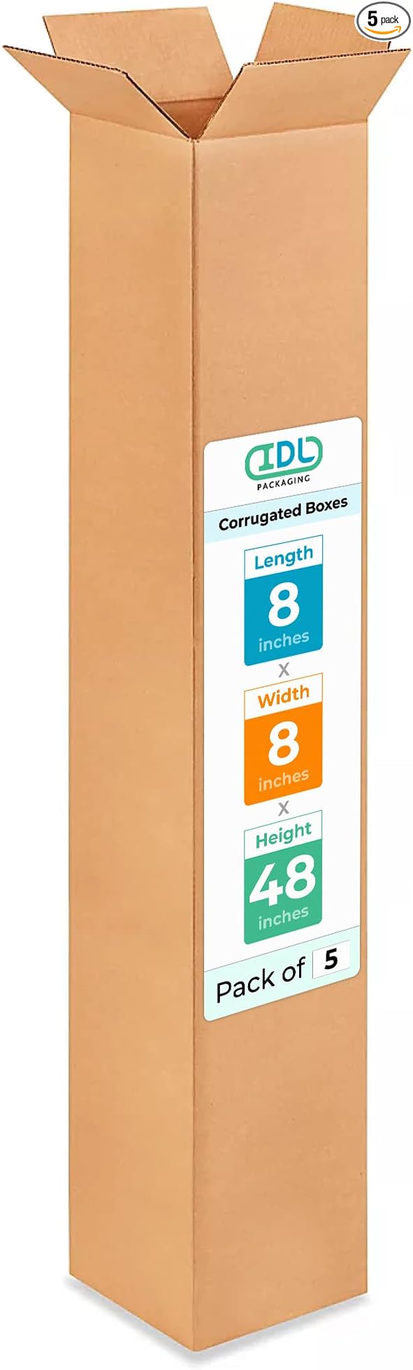 IDL Packaging 5-Pack Tall Shipping Boxes by IDLPackaging