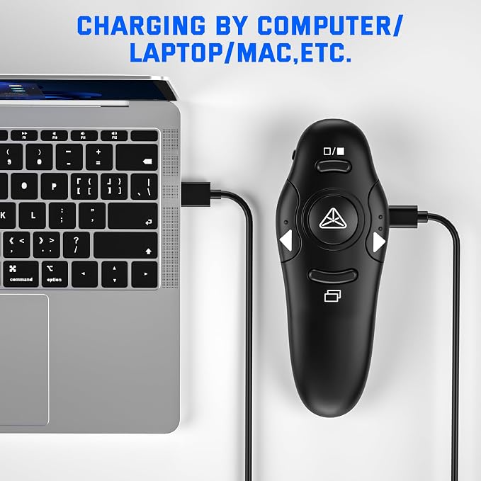 Presentation Clicker, Rechargeable Pointer, 2-in-1 USB Type C Powerpoint Clicker - Image 4