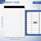 Nichela 5" x 8" Note Pads 12 Pack of Legal Pads 30 Sheets Notepad College Ruled - Image 2
