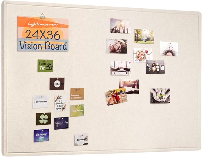 Vision Board 36x24 Inches, Thicken Felt Pin Board by Lightomorrow