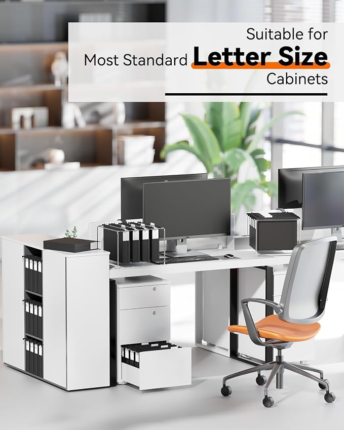 Ansook Plastic Hanging File Folders Letter Size, Upgrade 2" Extra Capacity - Image 7