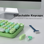 MOFII Wireless Keyboard and Mouse Combo, 2.4GHz Retro Full Size Typewriter - Image 5