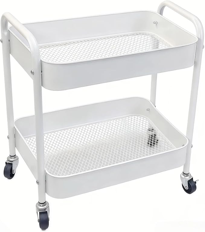 Ufriandz Under Desk Storage Cart 2 Tier Utility Rolling Cart by Ufriandz