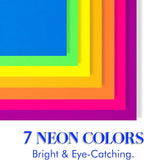 Index Cards 140-Count 5X8 Inch, 178GSM Heavyweight Set of 7 Fluorescent Colors - Image 2