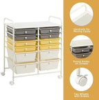Giantex 12 Drawer Rolling Storage Cart Tools Scrapbook Paper Office School - Image 8
