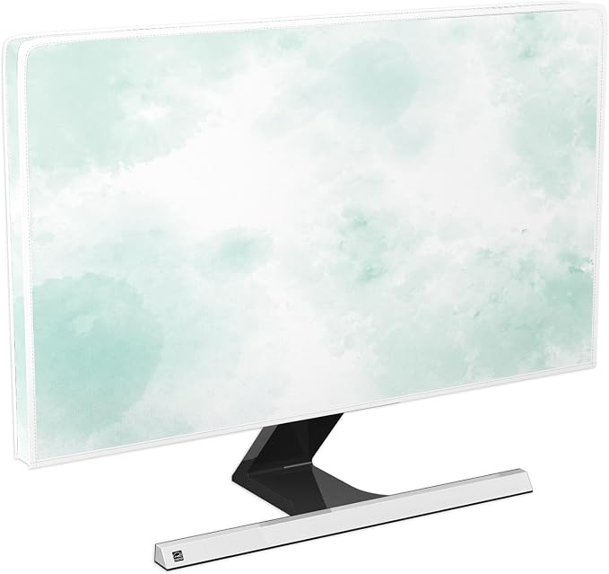 Baocicco Abstract Watercolor Waterproof Computer Monitor Cover 22, 25 Inch Cyan by Baocicco