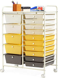 HAPPYGRILL 15-Drawer Rolling Cart, Storage Carts by HAPPYGRILL