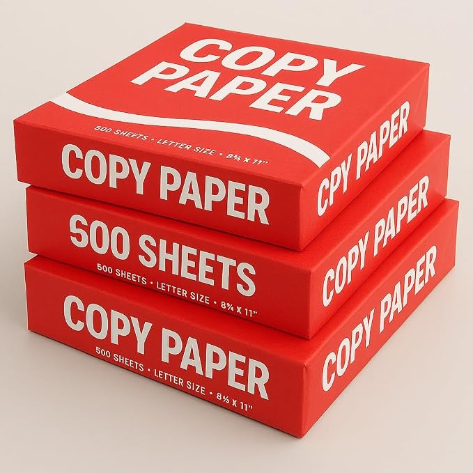 Multi-Use Copy Paper, 8.5 x 11 Inch, 20 lb, 92 Brightness, 3 Reams – Jam-Free by Unknown