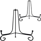 HENABLE 2PCS Premium Black Iron Plate Stands by HENABLE