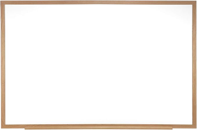 Ghent 4 x 12 Porcelain Magnetic Whiteboard, Wood Frame, 1 Marker, 1 Eraser by Ghent