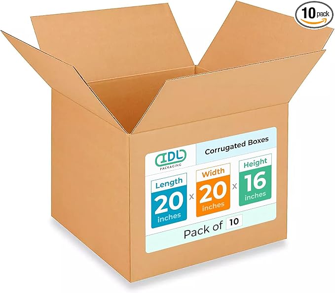 Extra Large Shipping & Moving Boxes 20x20x16 inches by IDLPackaging