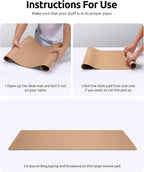YSAGi Leather Desk Protector, Office Mat, Large Mouse Mat, Non-Slip PU Leather - Image 9