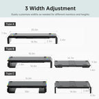Heymaster Dual Monitor Stand for Desk, Gaming Monitor Riser - Image 4
